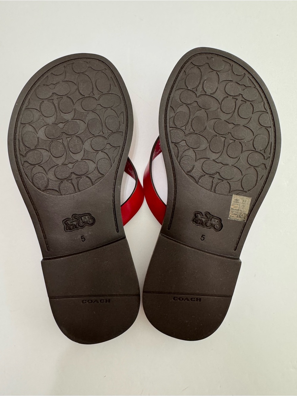 Coach Brianna Ruby Leather Logo Flip Flop Sandals Size 5B CZ379 - Picture 11 of 16